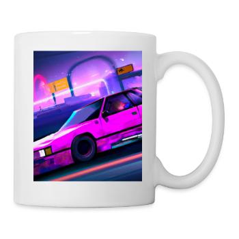 Vaporwave Esthétique Synthwave Car - Mug blanc - blanc - Droite
