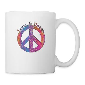 Love Peace 60s 70s Hippie Costume Love Peace - Mug - white - Right
