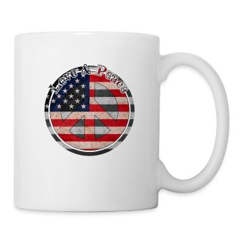 Love Peace with USA usa flag flag USA - Mug - white - Right