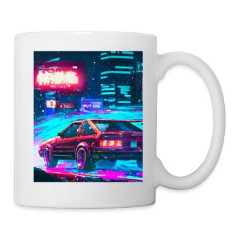 Vaporwave Esthétique Synthwave City - Mug blanc - blanc - Droite