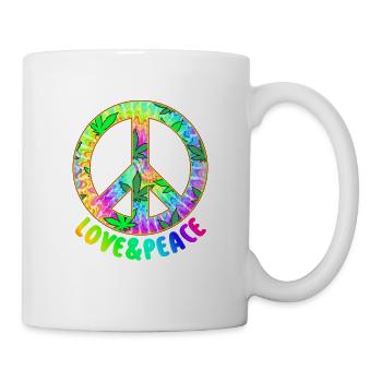 Love Peace 60s 70s Hippie Costume Love Peace - Mug - white - Right