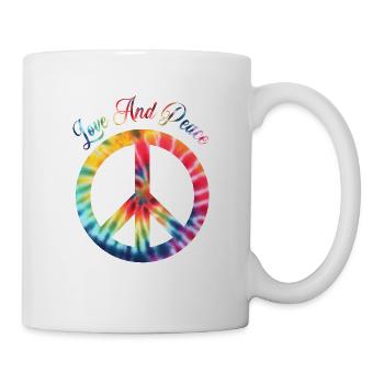 Love Peace 60s 70s Hippie Costume Love Peace - Mug blanc - blanc - Droite