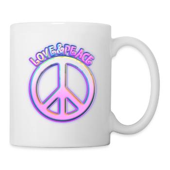Love Peace 60s 70s Hippie Costume Love Peace - Mug blanc - blanc - Droite