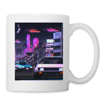 Vaporwave Esthétique Synthwave Car - Mug blanc - blanc - Droite