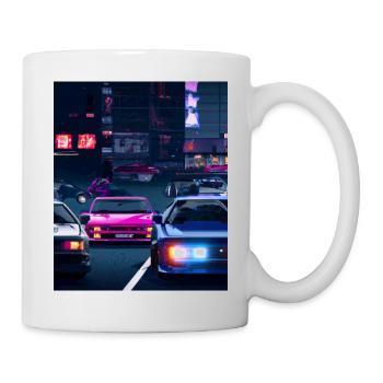 Vaporwave Esthétique Synthwave Car - Mug blanc - blanc - Droite