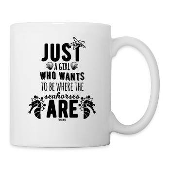 Seahorse Girl Starfish Ocean Holiday - Mug blanc - blanc - Droite