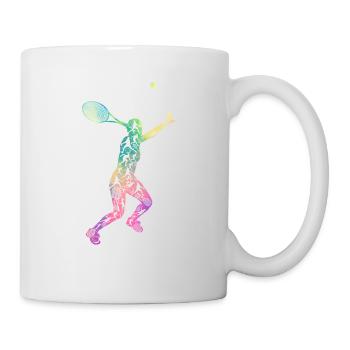 Tennisspieler Positionen Bälle Schläger Sport - Tasse - Weiß - Rechts