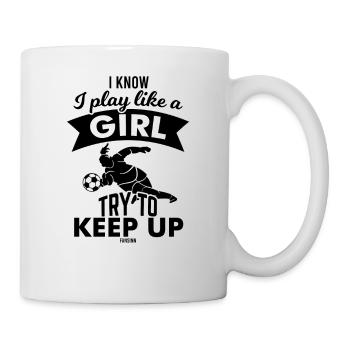 Mädchenfußball - Tasse - Weiß - Rechts