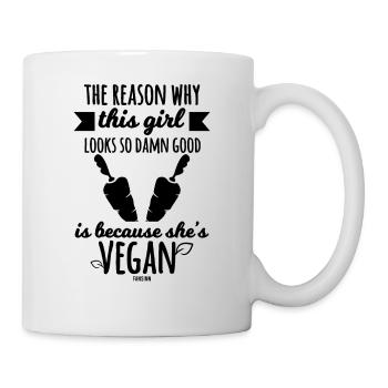 Vegan mère fille végétarienne - Mug blanc - blanc - Droite