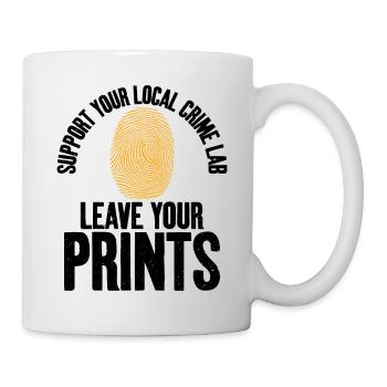 Laissez vos empreintes experts en criminalistique - Mug blanc - blanc - Droite