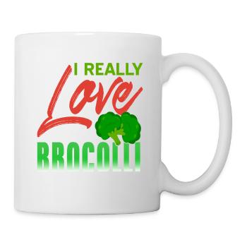 J’aime vraiment le brocoli rétro système immunitaire fort - Mug blanc - blanc - Droite