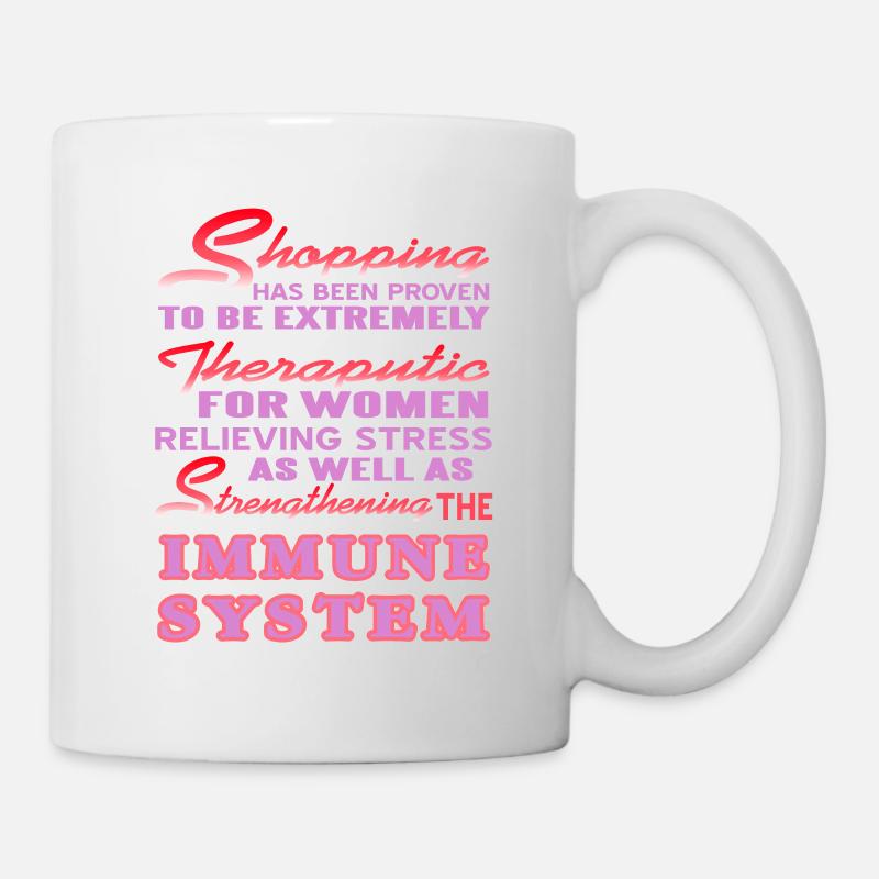 Le shopping renforce le système immunitaire Rétro Drôle - Mug blanc - blanc