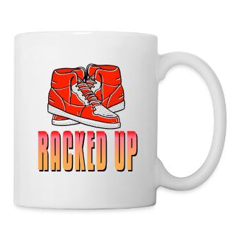 Racked Up Retro Awesome Sneaker Head Designs - Tasse - Weiß - Rechts