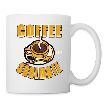 Coffee Is My Soulmate Retro Coffee Lover T-Shirt - Tasse - Weiß - Rechts