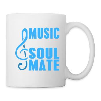 Music Is My Soulmate Retro Music Lover Designs - Tasse - Weiß - Rechts