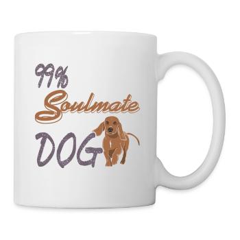 99% Sure My Soulmate Is A Dog Retro Dog Lover - Tasse - Weiß - Rechts