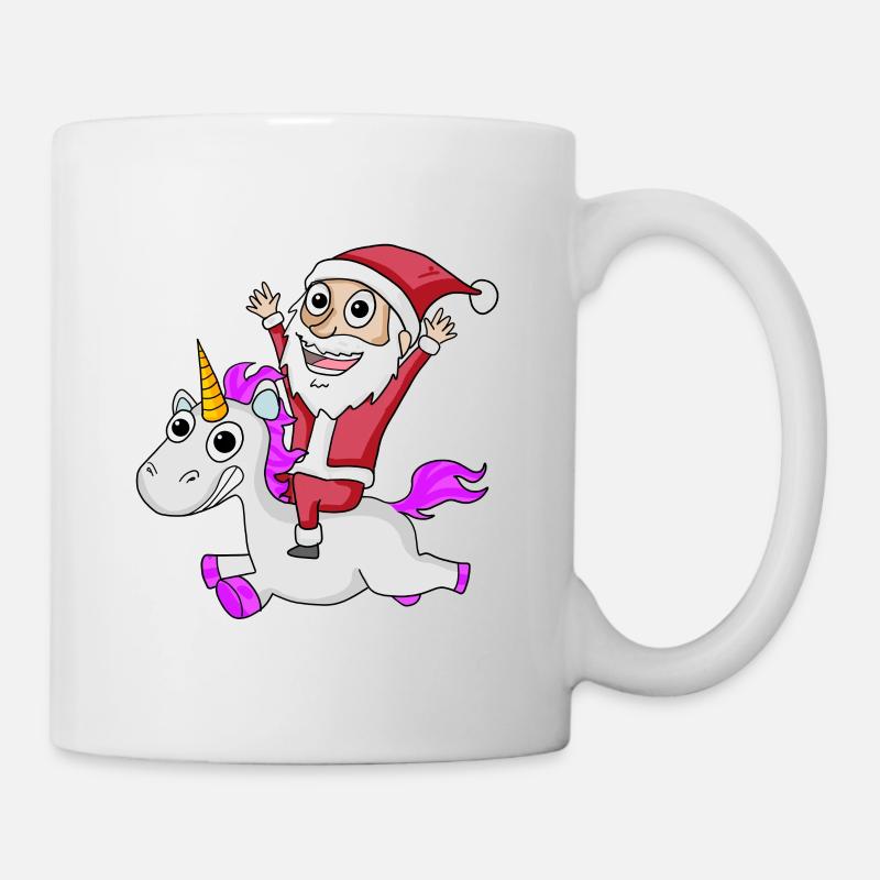 Père Noël Licorne Motif Noël - Mug blanc - blanc