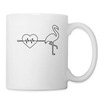 Flamingo heartbeat - Mug - white - Right