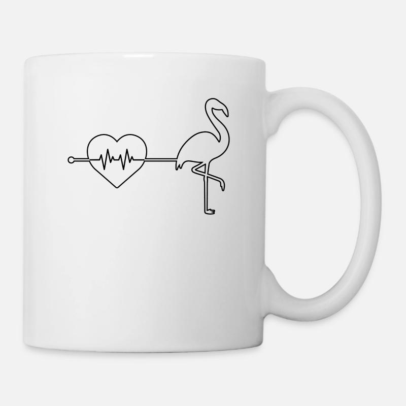 Flamingo Herzschlag - Tasse - Weiß