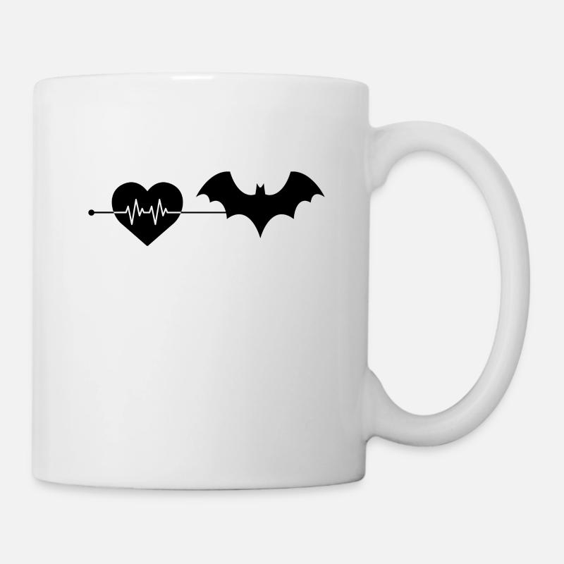 Fledermaus Herzschlag - Tasse - Weiß