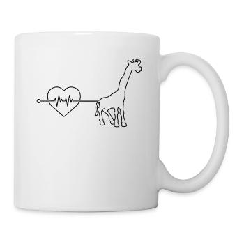 Giraffe Herzschlag - Tasse - Weiß - Rechts