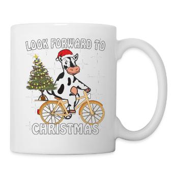 COW BIKE ATTEND NOËL AVEC IMPATIENCE - Mug blanc - blanc - Droite