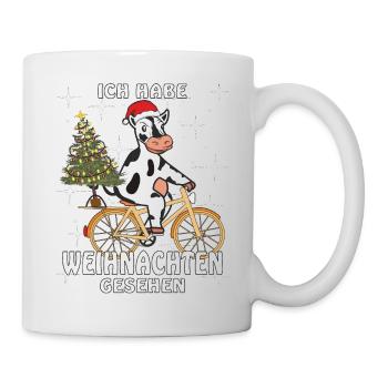 KUH FAHRRAD ICH HABE WEIHNACHTEN GESEHEN - Tasse - Weiß - Rechts