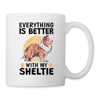 Everything is better with a Shetland Sheepdog - Mug - white - Right