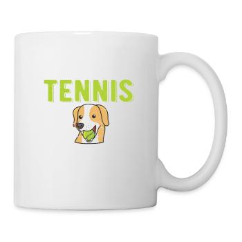 chien, amateur tennis, rigolote, sport, joueur, entraîneur - Mug blanc - blanc - Droite