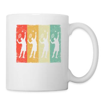 Joueur de tennis Silhouette Trainer Fan Retro Vintage - Mug blanc - blanc - Droite