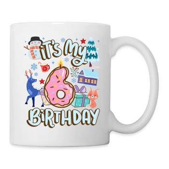 It's my 6 birthday snowman holiday donut - Mug - white - Right