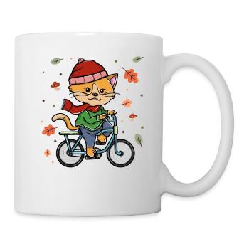 Cycling Autumn Cycling Cat Rider - Mug - white - Right