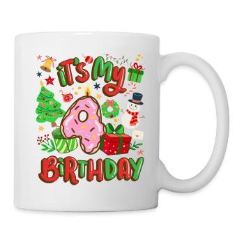 C’est mon Noël de bonhomme de neige de 4 ans - Mug blanc - blanc - Droite