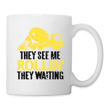 Conception de bétonneur pour ouvrier du bâtiment et chantier de construction - Mug blanc - blanc - Droite
