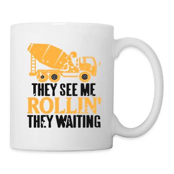 Concrete construction design for construction workers and construction site - Mug - white - Right