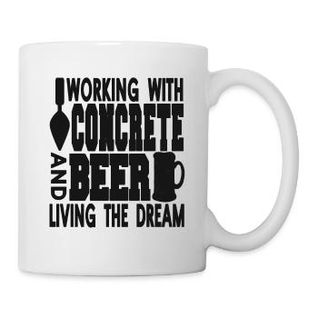 Concrete construction design for construction workers and construction site - Mug - white - Right