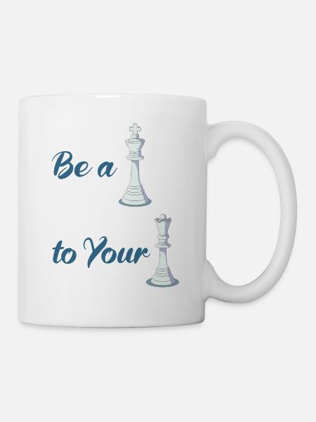 Soyez un roi pour votre reine - Chess Couple - Mug blanc - blanc