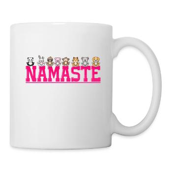 Namaste Cute Yoga Animals Jungle Greetings Wild - Tasse - Weiß - Rechts