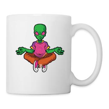 Hypnotizing Zen AF Yoga Alien Trippy Art - Tasse - Weiß - Rechts