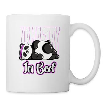Tired Namaste in Bed Panda Lazy Artwork - Tasse - Weiß - Rechts