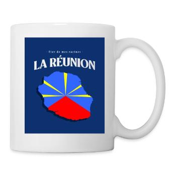 Fier de mes Racines La Réunion Bleu - Mug blanc - blanc - Droite