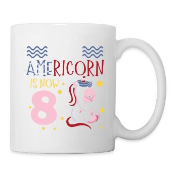 Cette Americorn est maintenant 8 Poney Licorne 4 juillet - Mug blanc - blanc - Droite