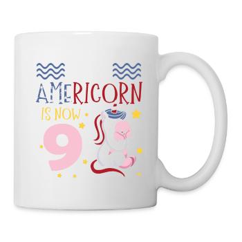 Cette Americorn est maintenant 9 Poney Licorne 4 juillet - Mug blanc - blanc - Droite