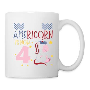 Cette Americorn est maintenant 4 Poney Licorne 4 juillet - Mug blanc - blanc - Droite