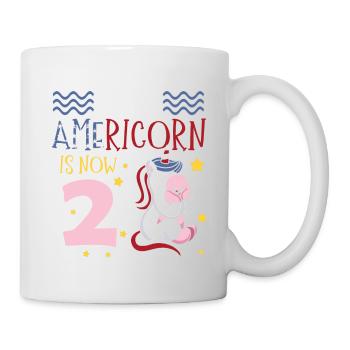 Cette Americorn est maintenant 2 Poney Licorne le 4 juillet - Mug blanc - blanc - Droite