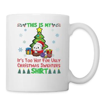 C’est mon pull de Noël C’est trop chaud pour un pull de Noël moche - Mug blanc - blanc - Droite