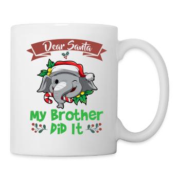 Cher Père Noël Mon frère l’a fait Frères et sœurs Noël - Mug blanc - blanc - Droite