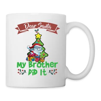 Cher Père Noël Mon frère l’a fait Frères et sœurs Noël - Mug blanc - blanc - Droite