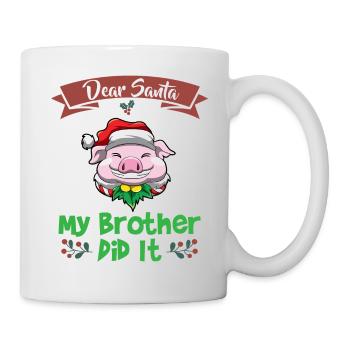 Cher Père Noël Mon frère l’a fait Frères et sœurs Noël - Mug blanc - blanc - Droite