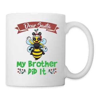 Cher Père Noël Mon frère l’a fait Frères et sœurs Noël - Mug blanc - blanc - Droite